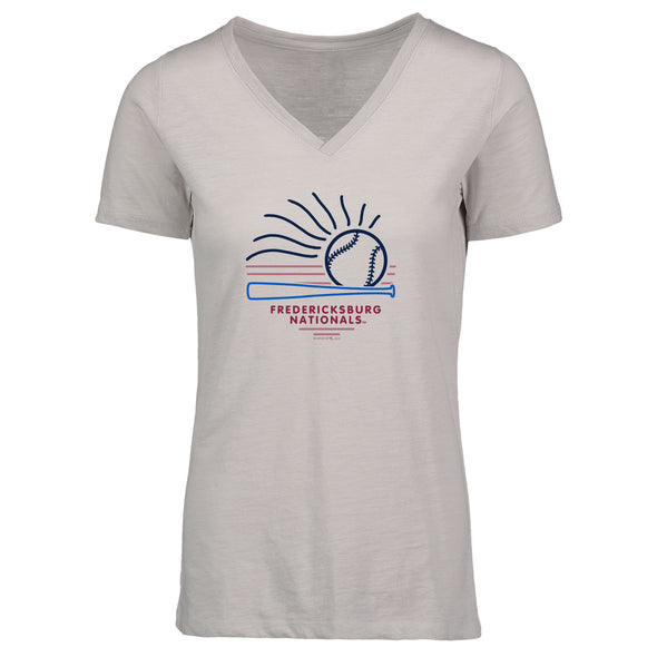 Women's FredNats Dove Gray V-Neck