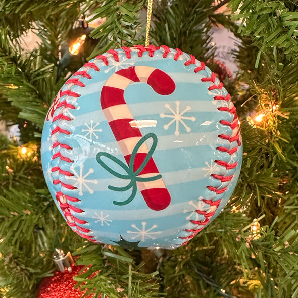 FredNats Candy Cane Baseball Ornament
