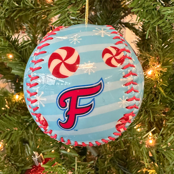 FredNats Candy Cane Baseball Ornament